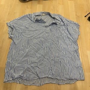 Over sized blue and white stripe tunic